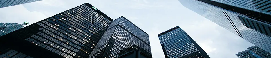 Imagem do topo de prédios com o céu ao fundo.