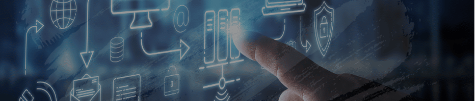 Dedo apontando soluções digitais